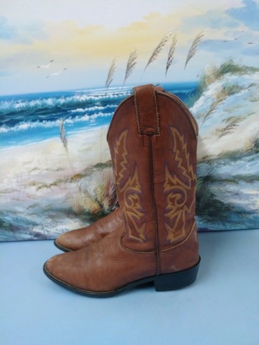 Justin Boots Boys Brown Boots Sz 4.5 D Youth - Picture 4 of 11