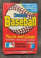 1988 Leaf Donruss Unopened Sealed Wax Pack Baseball 15 Cards & 3 puzzle pieces