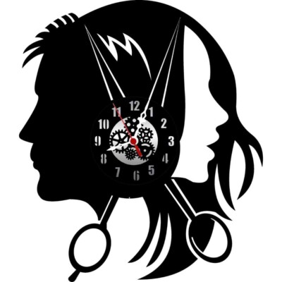 Wall Clock UNISEX SALON 12  ANALOG Premium PlexiGlass Glossy Black Color Gift