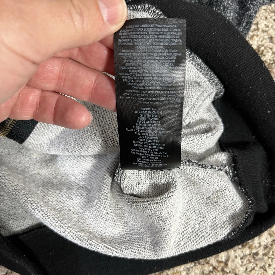 Guess Sudadera con Capucha Mujer XS Gris Jaspeado Dorado Embellecido Polar Manga Larga Y2K Foto 4 de 4