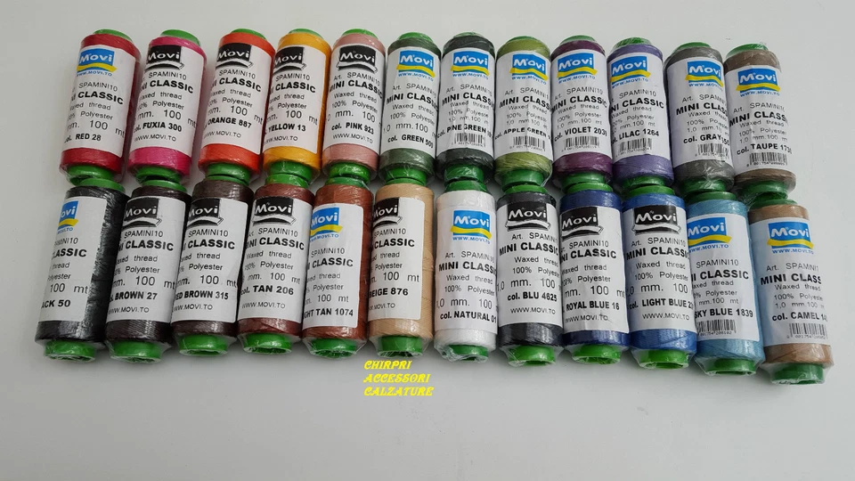 MOVI FILO CERATO INTRECCIATO MT.100 MM1,0 IN POLIESTERE 100% PER CUCIRE A MANO CUOIO