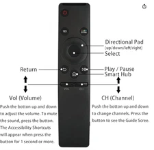 New BN59-01259E Replaced Remote Compatible for Samsung TV