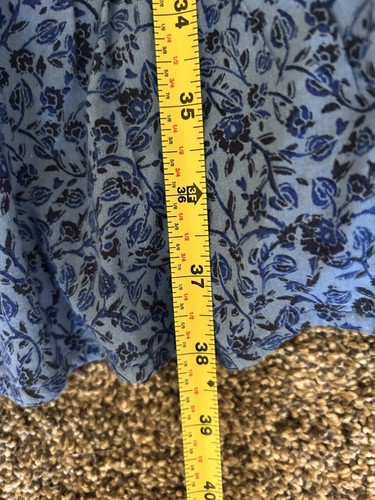 Old Navy Puff Sleeve Swing Dress w/Pockets Tassel Neck Embroidered Blue Boho XXL - Picture 16 of 17