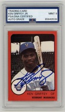 1988 Ken Griffey Jr signed Vermont Mariners Reprint Rookie card PSA AUTO 9