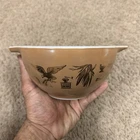Vintage Pyrex Brown/ Gold Cinderella Mixing Bowl Early American #441   1 1/2 PT