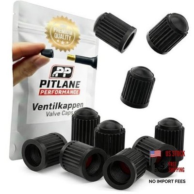 Pitlane Performance Valve Caps 10-Pack - Tire Valve Caps for Cars, SUVs, Black