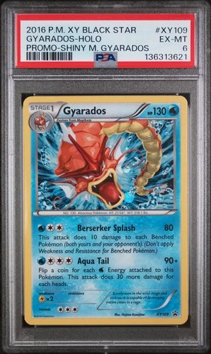 2016 POKEMON XY BLACK STAR PROMO SHINY MEGA GYARADOS #XY109 GYARADOS-HOLO PSA 6