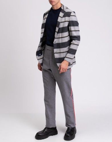 RRP €684 TMB By TOMBOLINI Blazer Jacket IT52 US42 XL Wool Blend Striped - Picture 3 of 11