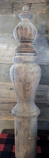 Antique Turned Newel Post Ornate Architecture 26" X 5" 
