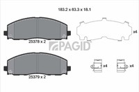 Bremsbelagsatz Scheibenbremse Pagid T3144N FüR Vw Routan Fiat Freemont Jtd 4X4 4
