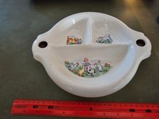 Little Bo Peep Baby Child Warming Feeding Dish Vintage Ceramic