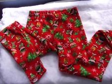 pajamas pants bottoms lounge holiday Christmas pjs small 3 -5 red elves kids