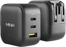 MINIX 66W GaN 3-Port Fast Charger USB-C x2 USB-A QC3.0