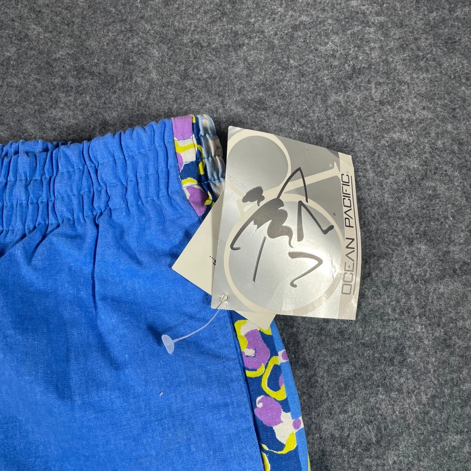 VTG Ocean Pacific Shorts Youth XL Swim Trunks Abstract Print Cotton 90s Surf - Image 4 of 4