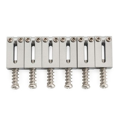 Musiclily Ultra 6Pcs Chrome 10.8mm Modern Brass Bridge Saddles For Strat Guitar