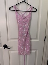 Windsor Hannah Sequin Lace-Up Bodycon Mini Dress