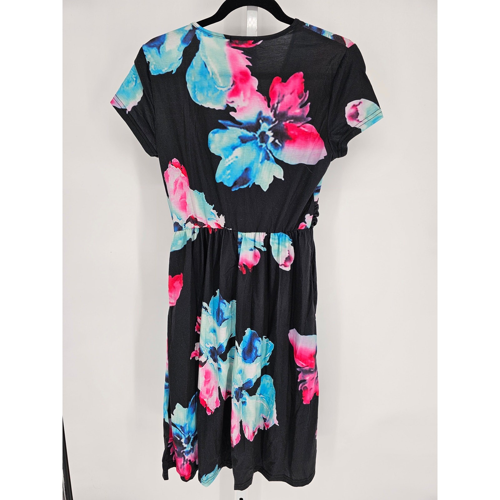 Ouges Women's Short Sleeve Multicolor Floral Wrap… - image 4