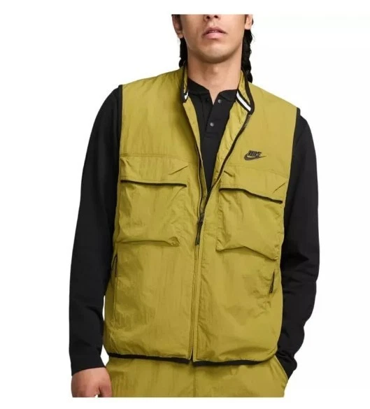 NEW Nike Tech Woven Utility Vest Mens SMALL Green FZ0748-307 Full Zip NWT UPF