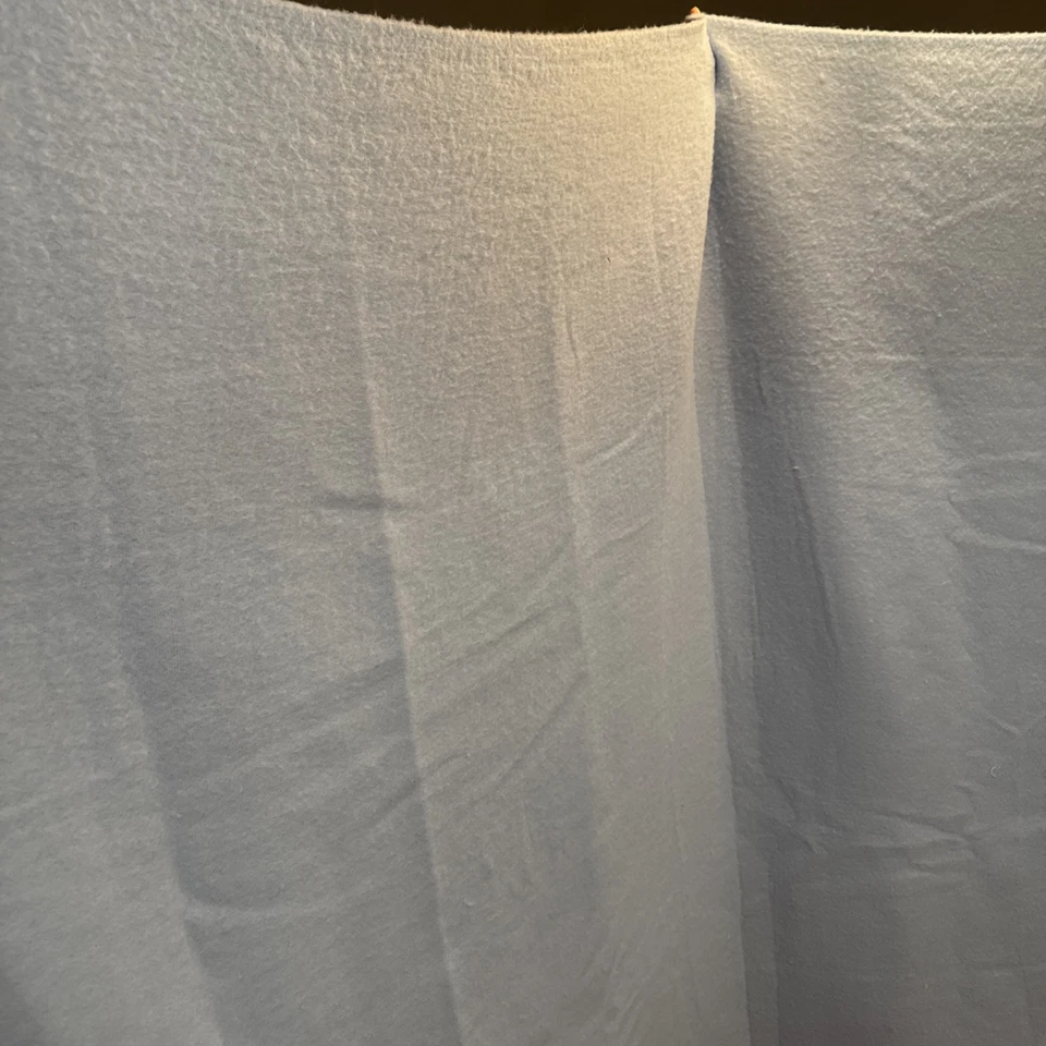 LULA S. vintage acrylic QUEEN blanket blue Satin Trimmed - Image 4 of 4