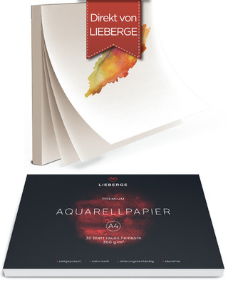 Aquarellpapier A4 300g | made in Germany | 30 Blatt   Direkt von LIEBERGE