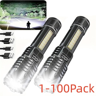 #ad 990000000 Lumen Super Bright LED Flashlight Rechargeable Tactical LED Work Light $359.99