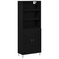 Vidaxl Highboard 2 Pcs Schwarz Eichen-Optik Holzwerkstoff Neu