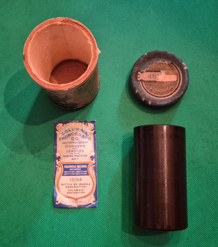 Columbia Graphophone Cylinder Phonograph 2-minute Record and Record Slip