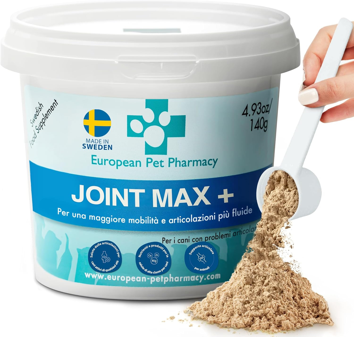 European Pet Pharmacy Joint Max+ Integratore Mobilità Cane Polvere