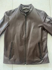 Italian Skins (ITALIANSKINS) Dark Brown Leather Jacket Size XS