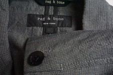 Rag Bone Gray Plaid Cotton Linen Sport Coat Jacket Sz 42