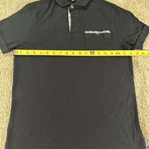 Barbour Polo Shirt Adult Small Black Corpatch Plaid Trim Performance Portugal - Afbeelding 13 van 16