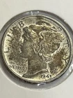 1943 Mercury dime, 90% silver, XF/AU Cond., Toning, By REEDERSONG