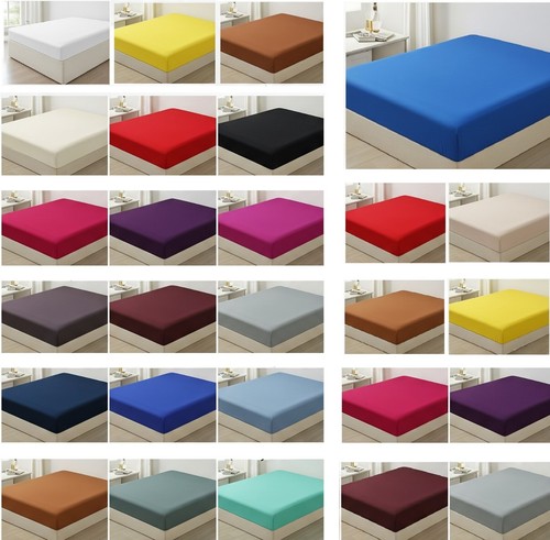 Extra Deep Fitted Sheet 100% Egyptian Cotton 200TC 40CM Extra Deep Pocket Sheet - 第 1/13 張圖片