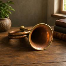 Standard Brass Bugle w/ Chain, Gold, Brass Bell Body  Leadpipe