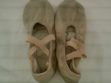 Dance Ballet Shoes Stelle Women's 6M Canvas Split Sole Pink Cross Strap