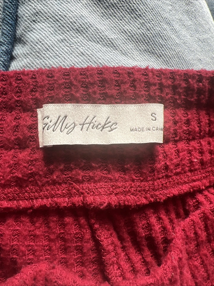 Pantalones de pijama Gilly Hicks rojo tejido gofre salón para dormir - Talla S Foto 3 de 4