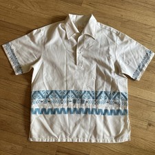 Iolani Hawaiian shirt vintage Pockets Pull Over Rare Tiki 60s70s Large
