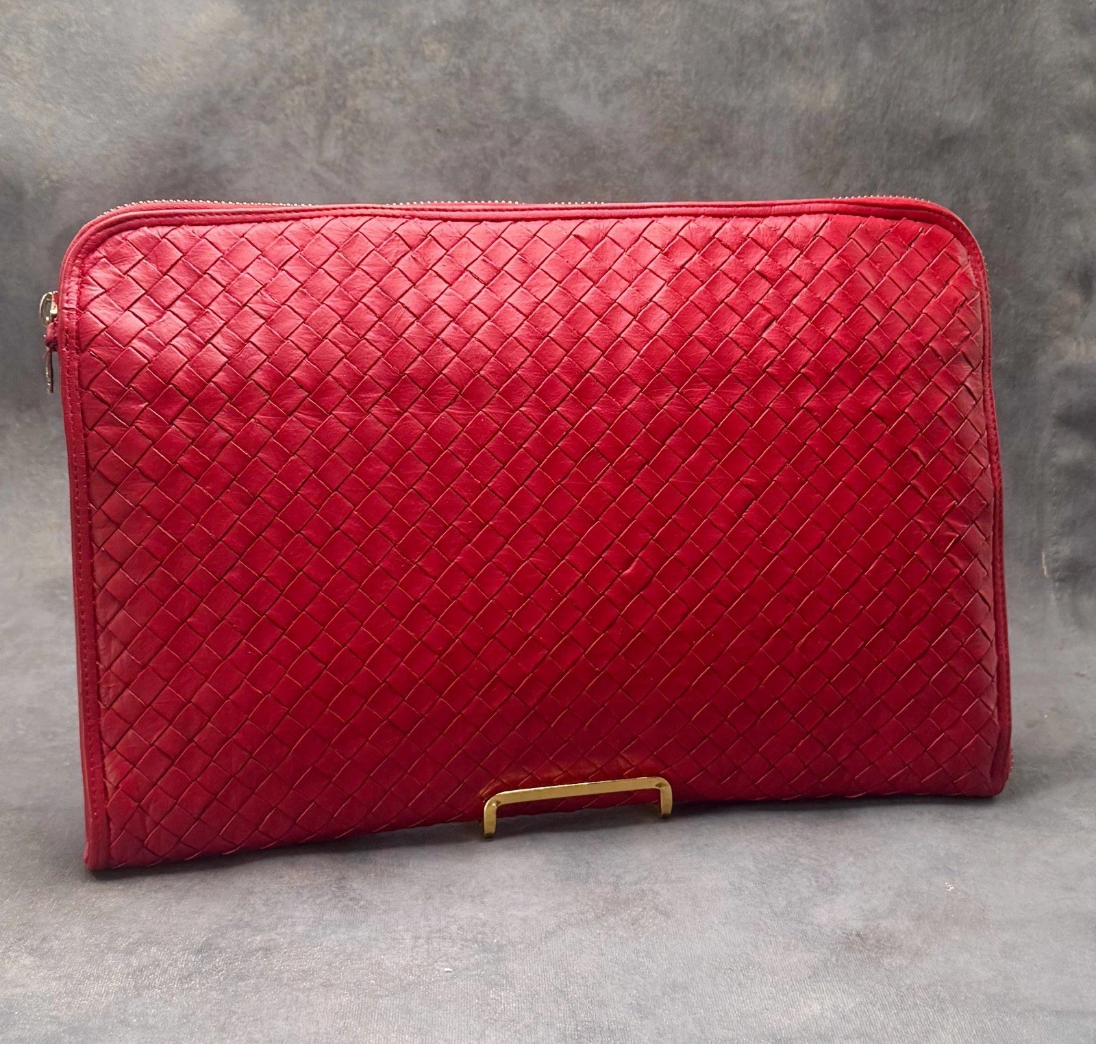 Bottega Veneta — Bottega Veneta Intrecciato Document Case Clutch Bag Used Portfolio Restored