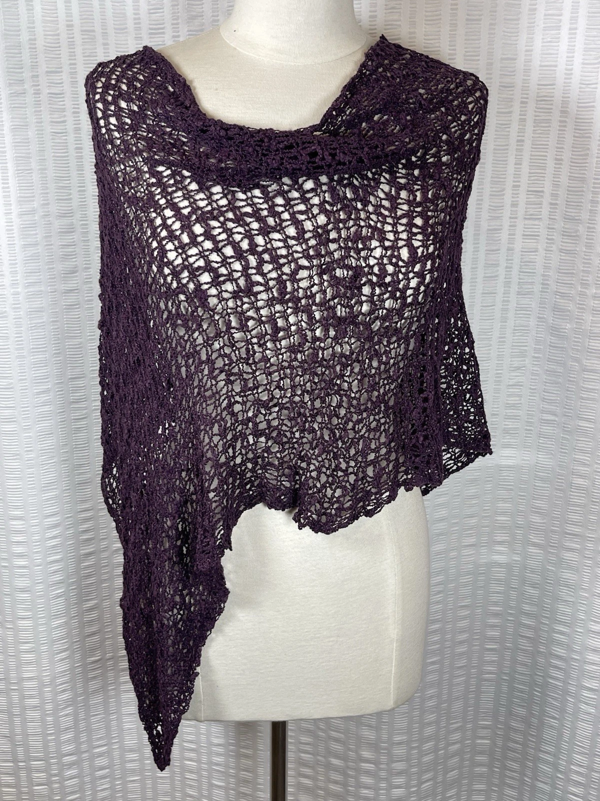 Happy Bohemians Comfy Boho knit Poncho Purple