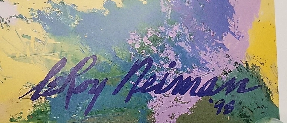 Litografía MARK McGWIRE LeRoy Neiman Edición Limitada 31 y 13/16 × 21 y 1/8 W Certificado de Autenticidad Foto 3 de 4