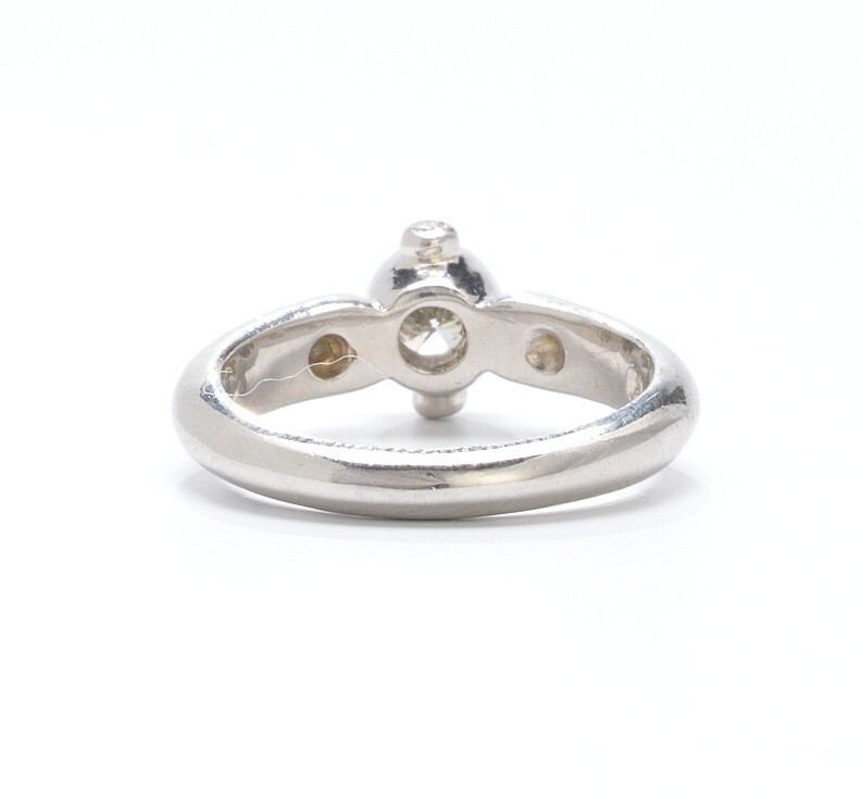 Platinum Bezel Set Diamond Ring - image 6