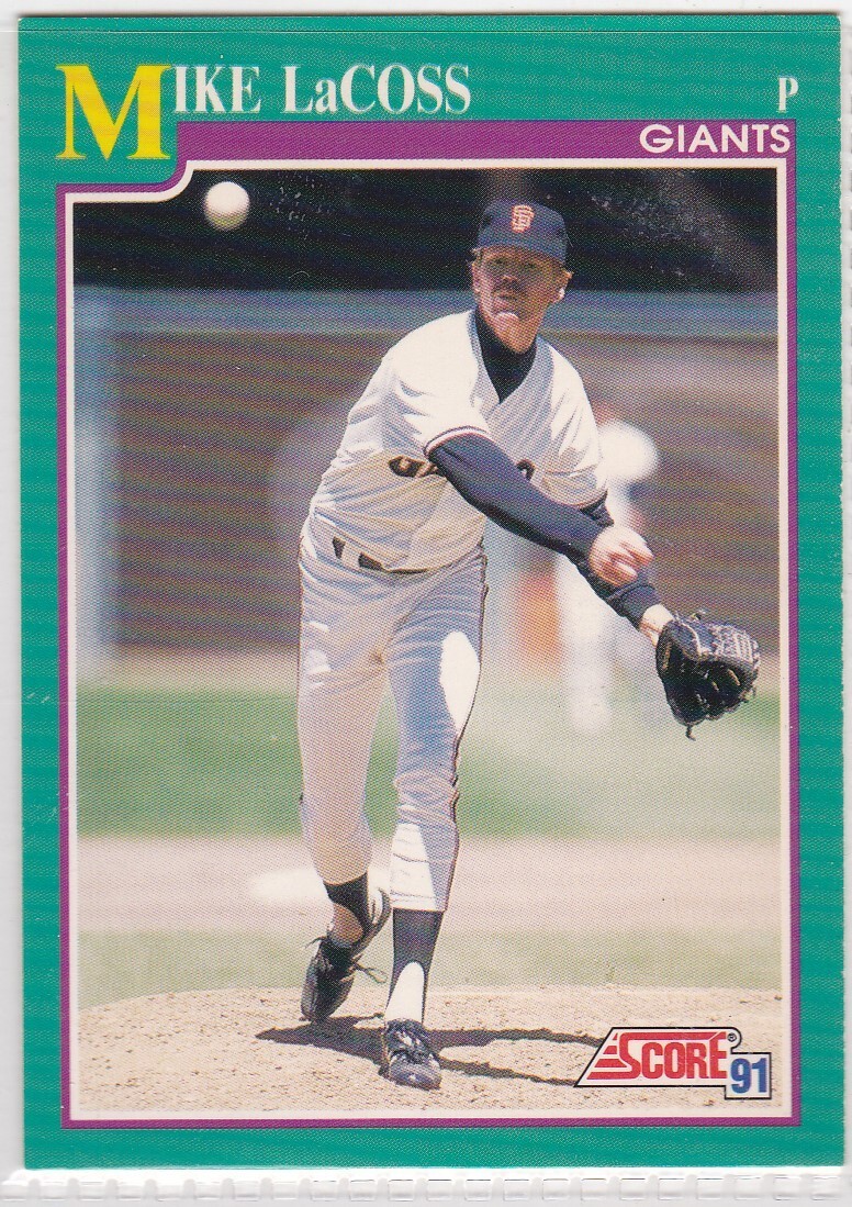M) 1991 Score Baseball Trading Card - Mike LaCoss #652