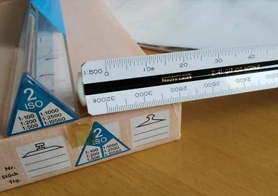 NESTLER 2.41 617 ISO 2 Dreikantmaßstab Redukt. Lineal Architekt Vermesser 30 cm