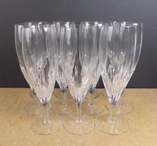 11 Mikasa Phoenix Crystal Iced Tea Glasses Vertical Cuts 8 7/8" Tall