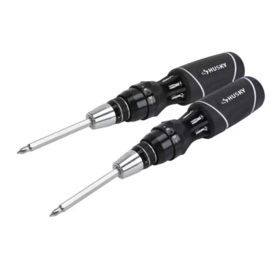 12-In-1 Quick-Load Ratcheting Screwdriver Comfort Grip Handles (2-Pack) Free Shi