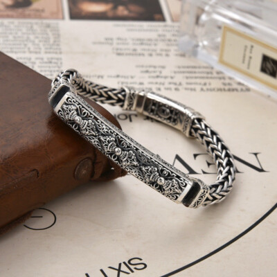 Vintage woven keel Silver men's Bracelet | eBay