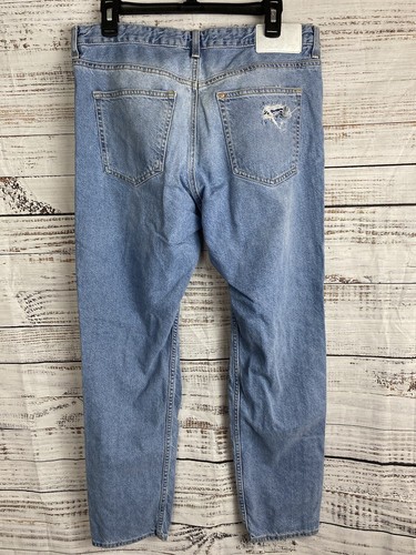 H&M &Denim Jeans Women's Size 30 Boyfriend Jeans Button Fly Heavy Distressed - Picture 6 of 9
