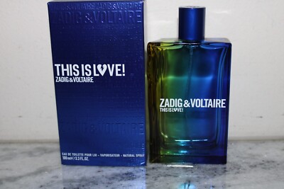 EMPTY USED EDT 3.3 OZ BOTTLE ZADIG & VOLTAIRE THIS IS LOVE! WITH ORIGINAL BOX