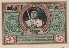 50 PFENNIG 1921 City of ROTHENBURG OB DER TAUBER Bavaria GERMANY #PD554.U