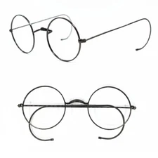 Vintage Round Medium 46 48mm Wire Rim Ear Hooks Reading Glasses 100 150 175 275